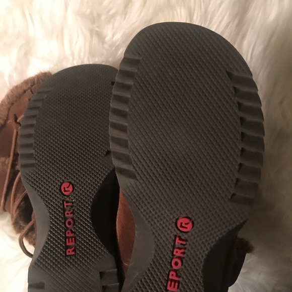 Report Brown Suede Fur Lines Boots - Picture 6 of 9